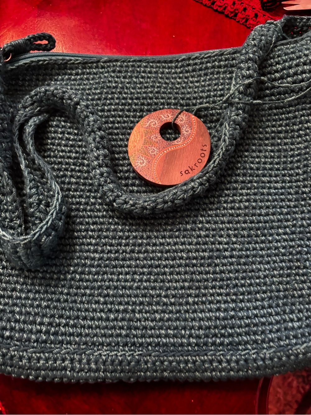 Sakroots Crocheted Shoulder Bag in Green.